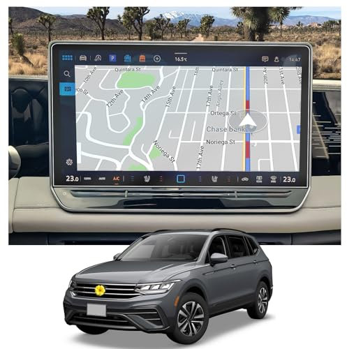 CDEFG Kompatibel mit VW Tiguan 3 2024 Life Elegance R-Line Goal Navigation Schutzfolie 15 Zoll 4H Kratzfest GPS Tiguan 3 Displayschutzfolie Navi Folie Life Elegance R-Line Zubehör [2 Stück]