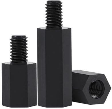 20/50pcs M3/M4 Length 5-50mm Thread Black Spacing Screw Plastic for PCB Motherboard Fixed Nylon Standoff Spacer Pillar(13mm 50pcs,M3)