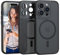 Nupcknn Funda Magnética Compatible con iPhone 14 Pro [Compatible con Magsafe][Lleno Cámara Proteccion], Carga Inalámbrica, Carcasa Antigolpes, Parte Trasera Transparente Anti-Arañazos