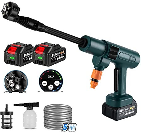 Kit de pistola de pintura en aérosol 200Bar 3500W Lavadora eléctrica de alta presión sin escobillas 6 en 1 Pistola de agua para jardín de lavado de autos para batería de 18V P