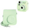 HIYQIN Mini SE Leather Case, Protective Case Compatible with Fujifilm Instax Mini SE/7+ Instant Camera, for Instax Mini SE Cover with Shoulder Strap - Cream Green