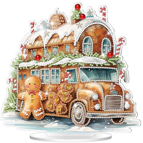 GADITIEK Diamond Painting Aufsteller Tischdeko Weihnachten, 5D DIY Diamant Painting Weihnachtstischdeko,Diamant Malerei Stehend Kunst Set für Erwachsene Hausgeschenk Deko (Auto)