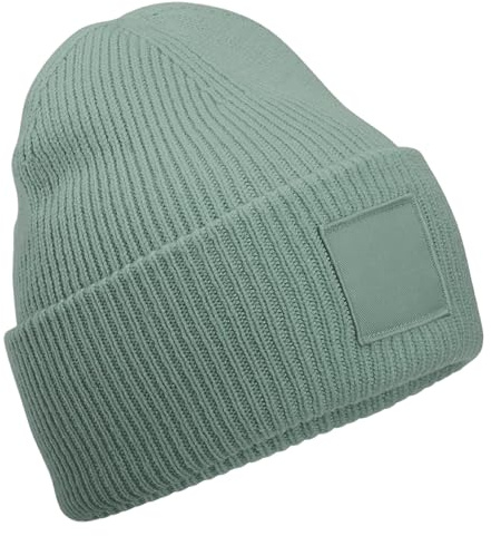 Deep Cuffed Tonal Patch Beanie doppellagiger Strick