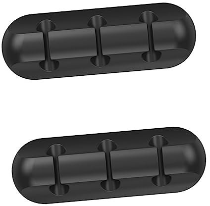 Silikon Kabelhalterclips Schwarz mit Selbstklebung für Schreibtisch