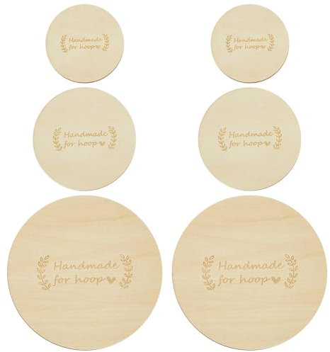 BENECREAT 6 Stück 3 Größen Holzrücken zum Fertigstellen von Stickrahmen, 15/10/7,6 cm runder Kreuzstichrahmen für Weihnachtsschmuck, DIY praktisches Nähhandwerk