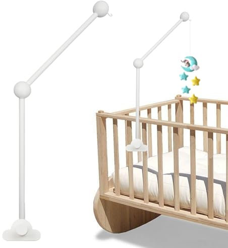 Locisne Schwenkbare Krippe Mobile Stand, hölzerne Rassel Stand Mobile Arm, höhenverstellbar, Cloud Shaped Base, geeignet für hängende beruhigende Plüschtiere, Wind Chimes