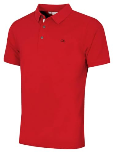 Calvin Klein Mens Campus Sport Polo Shirt - Red Sport - S