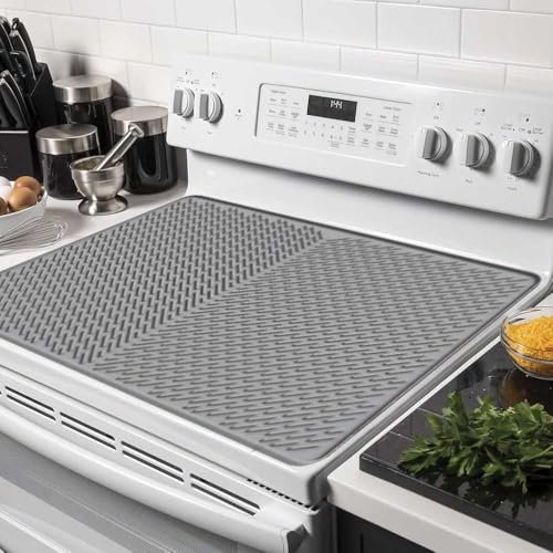 Abulun extra large silicone stove top cover, hob covers for electric cookers, induction hob protector mat for ceramic hob, heat resistant glass top cover