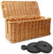 Behogan Kabelmanagement Box, Holzkabelbox mit 2 Bände Kabelbinder, Rattan Kabelmanagement Box, Handgemachte Kabelbox, Kabel Verstecken,Kabel Organizer Box für einen aufgeräumten Arbeitsbereich,Braun