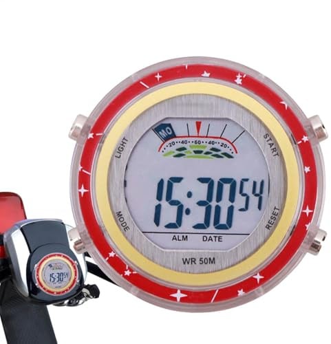 Yidueace Uhr für Motorrad, Rolleruhr - Kleine elektronische Motorraduhr mit leuchtendem Zifferblatt,Einfache Installation, Uhrendekor für Motorräder, Roller, Fahrzeuge