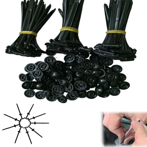 100PCS Nail Nylon Universal Cable tie Buckle Through,New Multifunctional Heavy Duty Self-Locking Nylon Zip Ties Holder,Plastic Cable Ties UV Resistant Black Zipties for Car Daily Repair (20pcs)