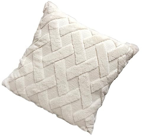 Mikinona 1 Stück Doppel Seitiger Plüsch Kissenbezug Geometrisches für Sofa Auto Waschbar ohne Kern