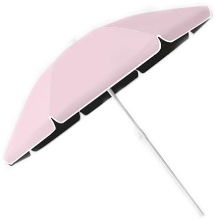 QTWLG 6ft Small Patio Umbrella Portable Umbrellas For Outdoor Market 8ft Beach Umbrellas For Sand Sunshade Garden Parasol, Protection UPF50+(Pink,6ft/1.8m)