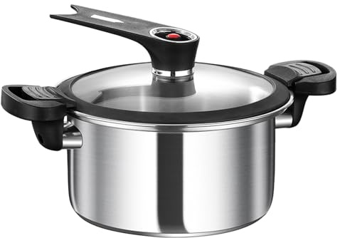 Schnellkochtopf - Inklusive Korbeinsatz | Geeignet - Edelstahl 3,5/5l Schnellkochtopf Mit 5-Lagigem Boden Und Ergonomischem Griff | Für Eintöpfe Suppen Fleisch Bohnen Küche Zuhause Induktion Gas