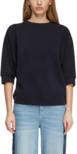Comma Fließendes Sweatshirt mit Fledermausärmeln und dekorativen Nahtdetails