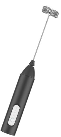 YTtkku USB Rechargeable Milk Frother 3 Speed Handheld Foam Maker Multifunctional Coffee Whisk for Kitchen Enthusiasts Portable Eggs Beater