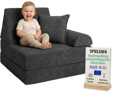 Pillows24 Kindersessel & Spielsofa fur Kinder Cord mit abnehmbaren Bezügen