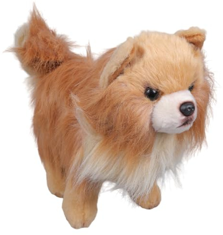 GKYQVE Weiche Plüsch Pomeranian Kuscheltiere, Spielzeugpuppe, beruhigender Welpe für Kinderzimmer, Dekoration, Couch, Desktop, Wurfkissen, Simulationshund Plüsch