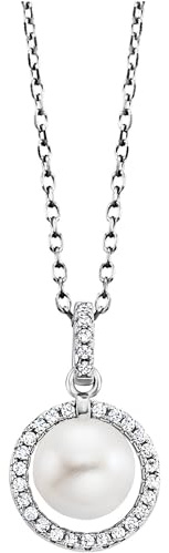 Julie Julsen JJNE3434S Damen Collier Sterling-Silber 925 Silber weiß Perlen 43 cm
