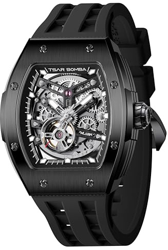 Tsar Bomba Herrenuhr Automatik Uhren Herren Herrenuhren Armbanduhr | für Herren Wasserdicht Chronograph m?nner Eleganz Edelstahlgehäuse/Kohlefaser/Diamantgehäuse/Harz