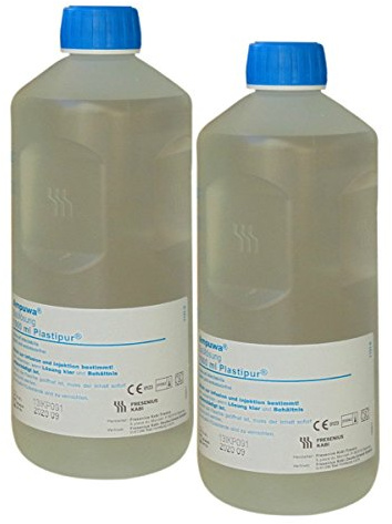 Ampuwa Lot de 2 bouteilles d'eau stériles sans pyrogène 1000 ml