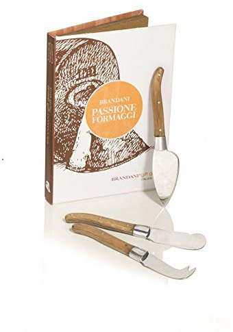Brandani 54095 coltello passione formaggi set 3 pezzi in acciaio inox e legno