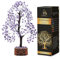 FASHIONZAADI Amethyst Gemstone Bonsai Money Chakra Tree Feng Shui Crystal Chakras Stone Healing Crystals Trees Good Luck Home Office Table Décor Health Prosperity Size 10-12 inch (Silver Wire)