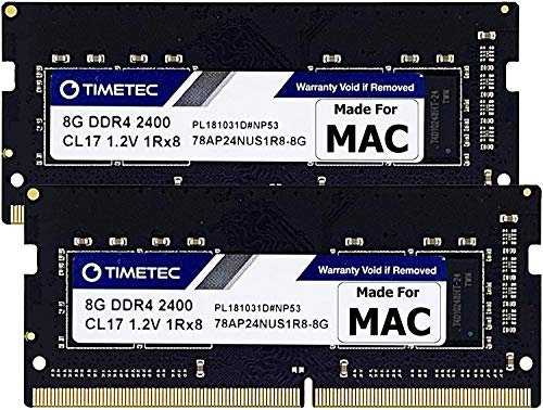 Timetec 16GB KIT (2x8GB) Kompatibel für Apple 2017 iMac(27 Zoll mit Retina 5K, 21,5 Zoll mit Retina 4K / Nicht-Retina 4K) DDR4 2400MHz PC4-19200 SODIMM MAC RAM Upgrade für iMac18,1/iMac18,2/iMac18,3