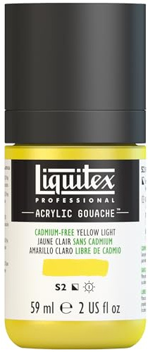 Liquitex 2059889 Professional Acryl Gouache - Kadmiumfrei Gelb Hell , 59ml Flasche, matt - Acrylfarbe mit Gouache Eigenschaften, Hochdeckend, Wasserfest & Lichtecht