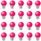 HUAMu Lot de 20 B22 ampoules à baïonnette - Ampoule LED Globe G45 2W LED (équivalent 20W), ampoule à économie d'énergie colorée blanche Golfball, ampoules BC Party Small/mini Noël,ROSE