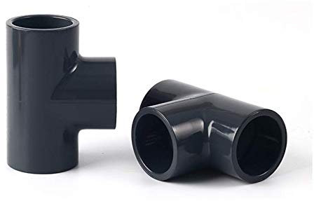 Lot de 2 raccords en T pour piscine en PVC 90° - Ø 50 mm - Manchon adhésif à 90°