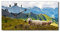 Tulup Wanduhr aus Glas 60x30 cm Glas Uhr Bild Glasuhr Gehärtetes Glas Küchenuhren - Schwarze Zeiger - Schafe in den Alpen