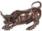 NILEEBUKER Bronze-Wand-Street-Bullen-Statue, Skulptur, Börsenmarkt, Ladetier, Tierfigur, Kunst, Heimbüro, Dekoration, 19,8 cm L