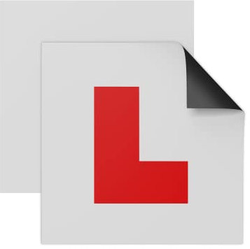 TMS L Plates Fully Magnetic | Made in the UK | 2 Pack Learner Plates for Car with Strong Magnet Backing | Easy to Attach and Remove | For Learning Drivers, DVLA Approved [L Plates, Regular]