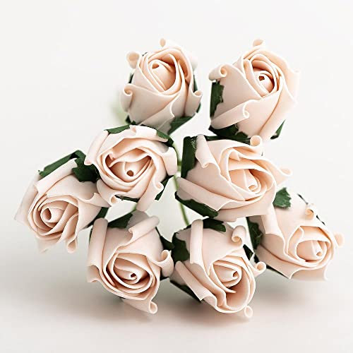 Italian Options Colourfast Artificial Foam Rose Flowers Wedding Bouquet, 3cm, Blush Pink