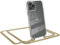 EAZY CASE Handykette kompatibel mit iPhone 12/12 Pro Handyhülle mit Metal Umhängeband und Ersatz Kordel schwarz, Handykordel mit Schutzhülle, Stylische Kette, Metal - Gold