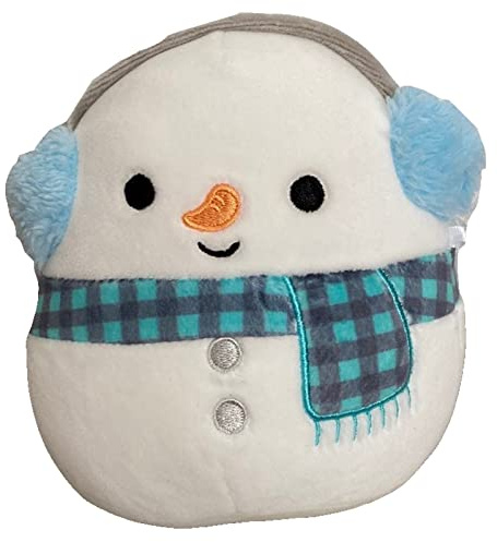 Squishmallow Offizielles Weihnachts- und Winter-Sammlerst ck, Kellytoy, weich, Tiere (Manny-Schneemann, Ohrensch tzer, Schal), 12,7 cm