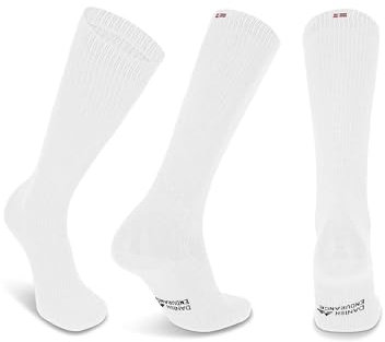DANISH ENDURANCE Bio-Baumwolle Kompressionsstrümpfe, 14-18 mmHg, Unisex, für Damen & Herren, 1 oder 3 Paar (Weiß, 39-42)