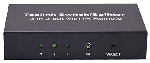 Digital Optical Audio Splitter - 3 in 2 Out Digital Optical Audio Splitter - Over-Voltage Protection Practical Toslink Cable Switch