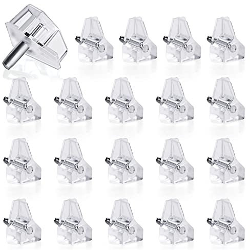 20 Stück Bodenträger Transparent 3mm Bodenträger Für Einlegeböden Regalbodenträger Kunststoff Transparent Mit Stahlstift Einlegeboden Halter Für Holz Und Glas-Böden Schrank Regal Bücherrega