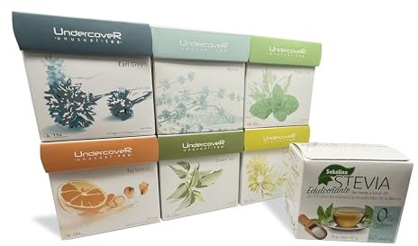 Te Selección Gourmet (6 Cajas - 90 Bolsitas) + 60 Sobres de Stevia | Infusiones Premium | Pack Regalo | Surtido Tés del Mundo