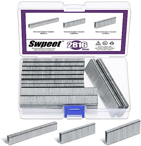Swpeet Grapas de corona estrecha para grapadora neumática y eléctrica