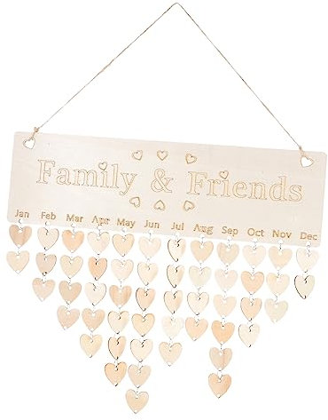 GRIRIW Geburtstagskalender Holzschild Für Zuhause Tragbare Erinnerungstafel Für Familie Und Freunde