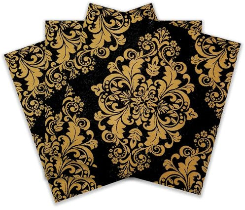 Zelten Bunte Papier Party Servietten, 20 Count Shabby Chic für Hochzeit, Innen, Tea Party, Decoupage, Retro Black