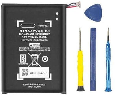 FLSTOR Batterie de rechange pour Switch Lite, 3570 mAh, HDH-003, compatible avec Switch Lite HDH-001 Game Console Li-Ion Batterie interne avec outil d'installation
