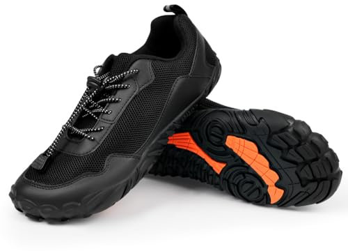 OFFCUP Barefoot Shoes, Unisex Trail Running Shoes, Soft Light Fitness Shoes Hiking Walking Shoes Quick Drying Barefoot Beach Aqua Shoes Quick-Drying Bathing Shoes for Mens Womens (8UK/42China) Black