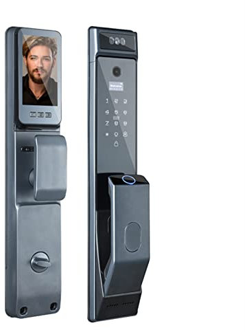 HUIOP Fingerprint Door Lock Smart Face Recognition APP Unlock 6 Unlocked Ways Locking Unlocking Automatically for Homes Apartments,Smart Door Lock