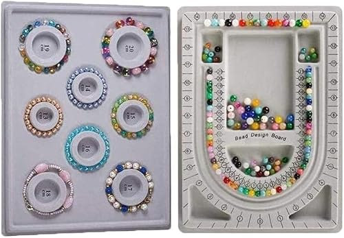2 Pcs Bead Design Board Flocked Bracelet Design Board Flocked Bead Boards Necklace Beading Jewelry Organizer Tray DIY Jewelry Making Tray
