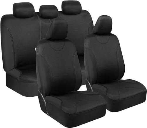 LEMAS 9PCS Auto Sitzbezüge Sets für BMW 5 Series F11 Touring 520i/520d, Allwetter Wasserdicht Bequem Autositz Sitzkissen Sitzschoner, Innenraum Zubehör,B/Black