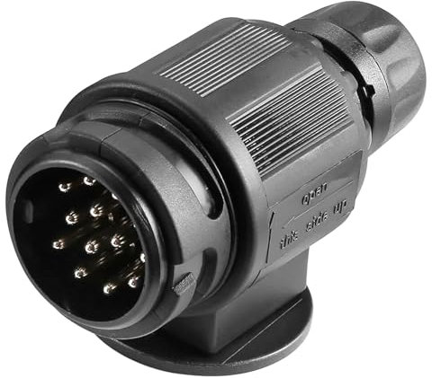 AGRISHOP Spina Rimorchio 13 Poli Impermeabile, Spina 13 Poli Gancio Traino,12V Spina Di Rimorchio a 13 Poli Maschio
